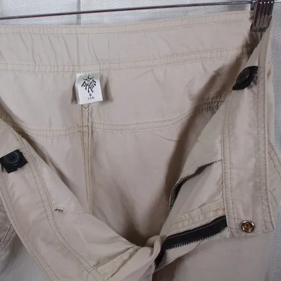 Prana Light Khaki Cargo Outdoor Hiking Pants Women’s Small Waist 32 inches Vtg - Picture 9 of 11